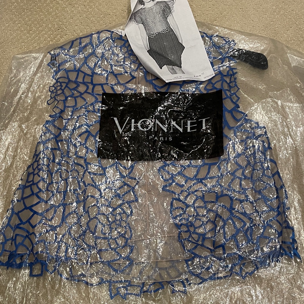 Vionnet Royal Blue Floral Lace Overlay Top